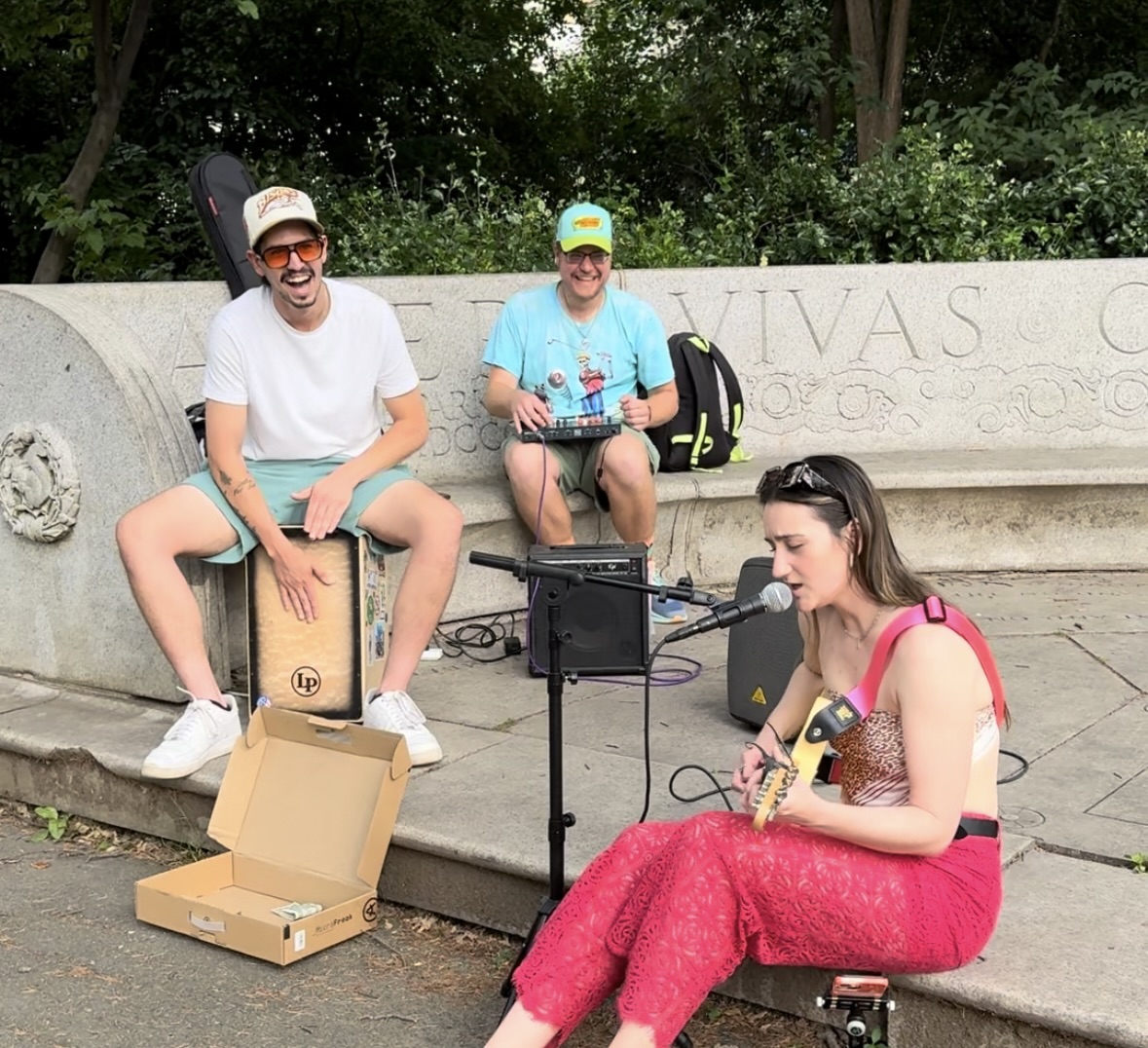 Annabelle, Dave, and Louis playing on a beautiful summer day inCentral Park