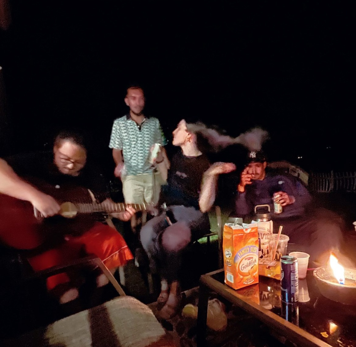 The gang hanging out at Kenny's Lakehouse
